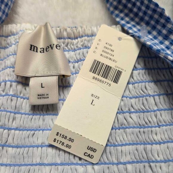 New L Anthropologie x Maeve smocked rosette drop-waist mini dress - Picture 6 of 11